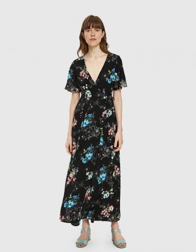 Farrow Pria Floral Wrap Dress