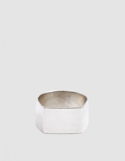 Loren Stewart Sterling Silver Flat Id Ring