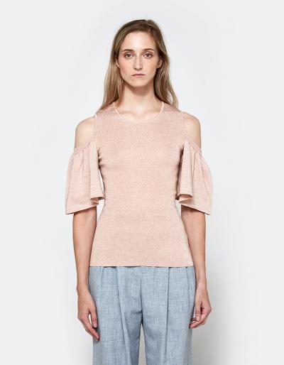 Ganni Romilly Top In Cloud Pink