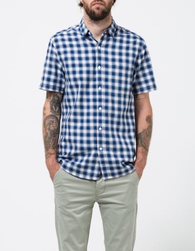Topman Short Sleeve Blue Ombre Check