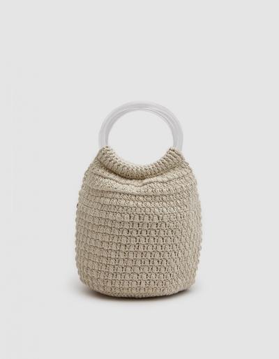 Rachel Comey Praia Hand Crochet Bucket In Ivory