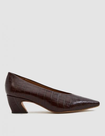 Miista Antonine Croc-embossed Pump