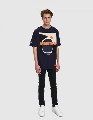 Heron Preston Martha Jersey T-shirt In Dark Blue