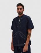 Neighborhood Kf-d Short Sleeve Shirt In Indigo