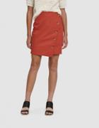 Farrow Fisher Buttoned Linen Skirt In Persimmons