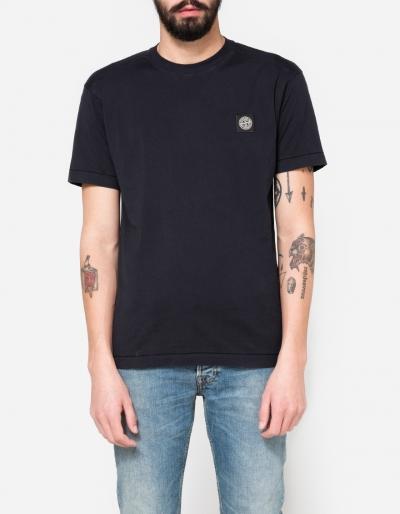 Stone Island Patch Logo T-shirt In Navy Blue