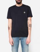 Stone Island Patch Logo T-shirt In Navy Blue
