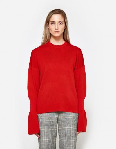 Tibi Easy Pullover In Ribbon Red