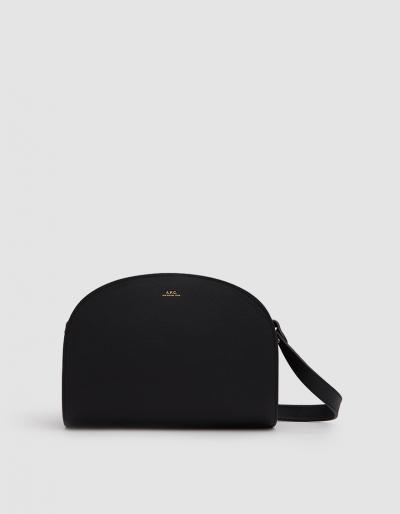 A.p.c. Sac Demi Lune In Embossed Noir