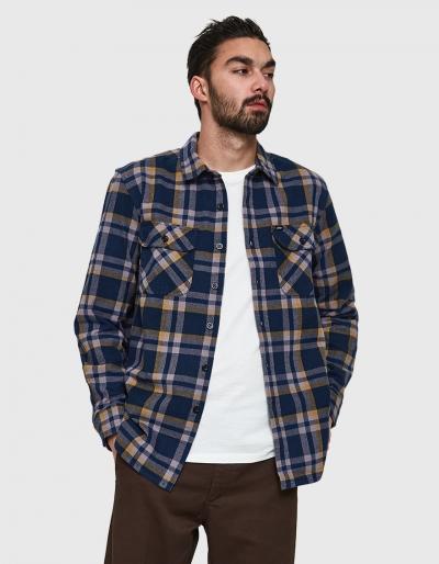 Obey Canvas Woven Shirt In Dark Navy
