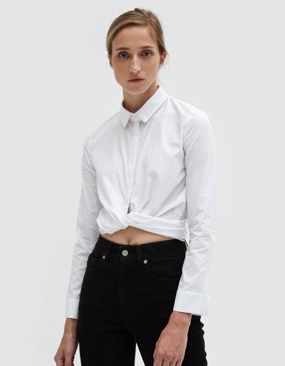 Stelen Tie Front Top In White