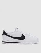 Nike Cortez Basic Leather Shoe In White/black