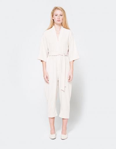 Jesse Kamm Kimono Jumpsuit In Ecru