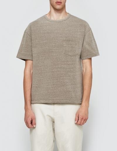 Beams Plus Heathered Crew Pocket Tee In Coyote