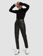 Just Female Robin Leather Pants In Black
