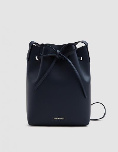 Mansur Gavriel Mini Bucket Bag In Navy