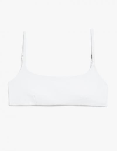 Matteau Swim Crop Top In Chalk