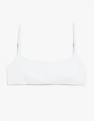 Matteau Swim Crop Top In Chalk