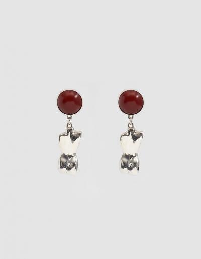 Faris Bod Silver Drop Earrings