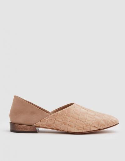 Mari Giudicelli Bunko Slipper In Nude Croc