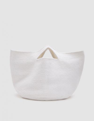 Lauren Manoogian Crochet Bowl Bag In White