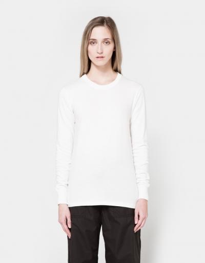 Nsco Flat Knitted Rib Crew Neck In White