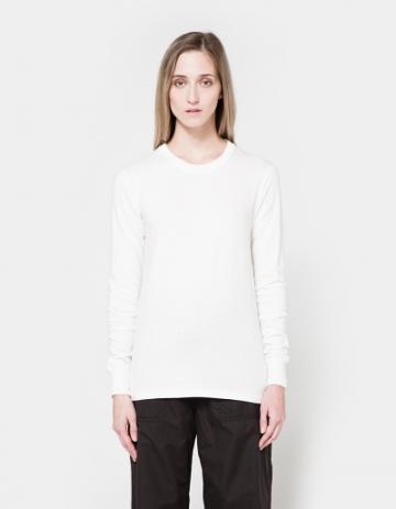 Nsco Flat Knitted Rib Crew Neck In White