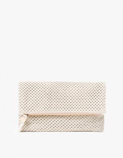 Clare V. Foldover Clutch In Cream