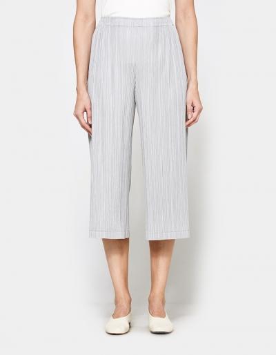 Pleats Please By Issey Miyake Straight Leg Cropped Pants In