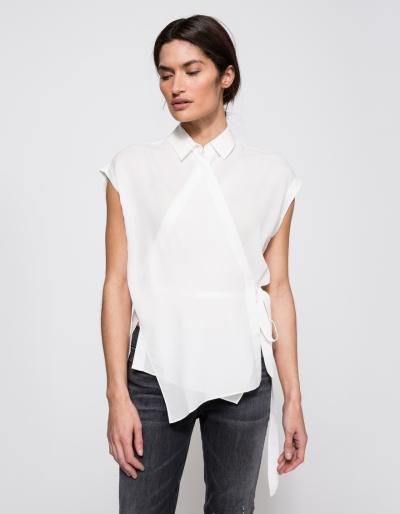 T By Alexander Wang Sleeveless Wrap Blouse