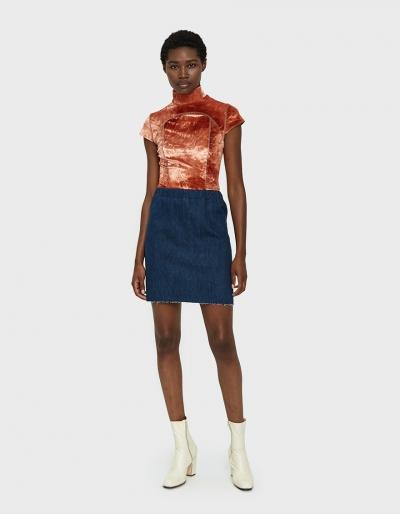 Eckhaus Latta Velour Sport Tee In Cinnamon