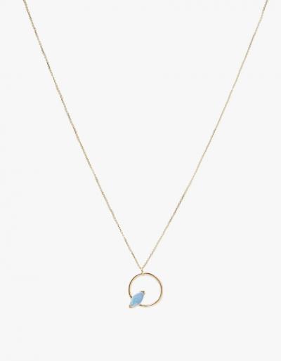 Wwake Marquise Opal Circle Necklace