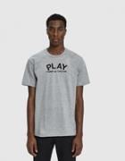 Comme Des Gar Ons Play S/s Play Logo T-shirt In Grey