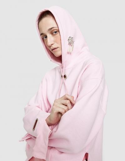 Collina Strada Earring Hoodie In Barbie Pink