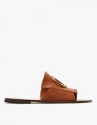 Neous Leather Slide Sandal In Brown
