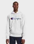 Champion Reverse Weave Rw Hooded Logo Sweatshirt In Grey