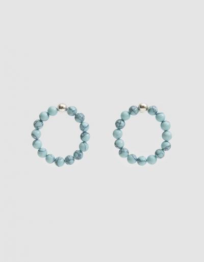 Mirit Weinstock Howlite Hoop Earrings In
