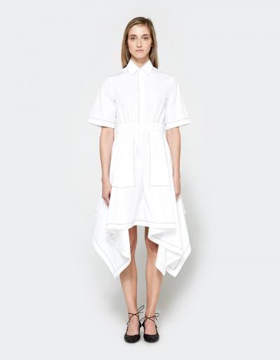 J.w. Anderson Side Drape Cotton Dress