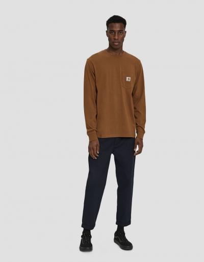 Carhartt Wip L/s Pocket T-shirt In Hamilton Brown