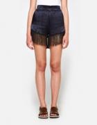 Ganni Donnelly Satin Shorts In Total Eclipse
