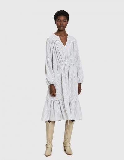 Need Maisle Striped Midi Casing Dress