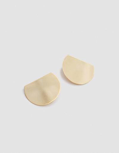 Maslo Jewelry Part Circle Earring In Gold