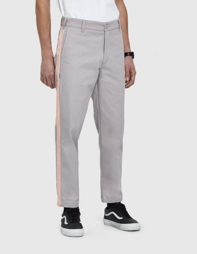 Dickies Construct Slim Stripe Trouser In Lt. Grey With Peach