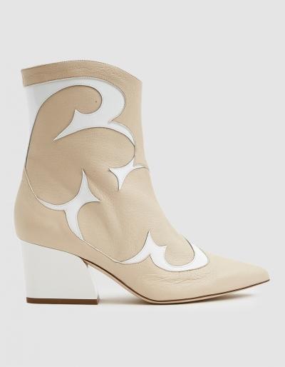 Tibi Felix Lux Grain Leather Ankle Boot