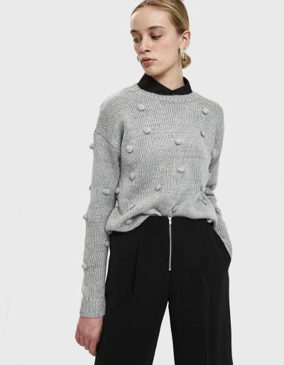 Farrow Kaycee Pom Pom Sweater In Grey