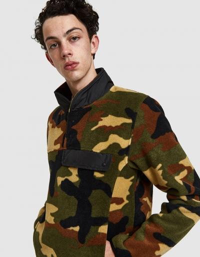 Herschel Supply Co. Pullover Fleece In Woodland Camo