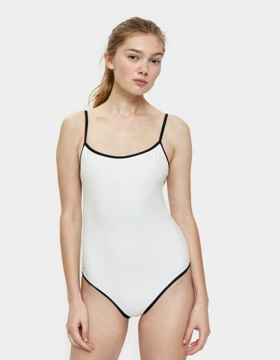 Nu Swim Noodle Swimsuit In Bone