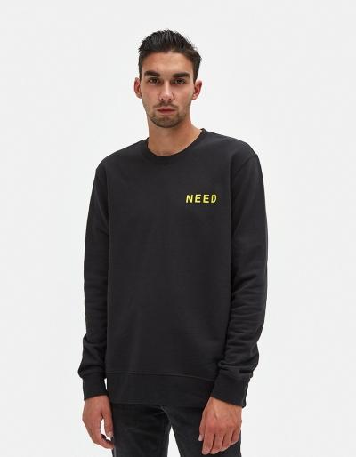 Need Need Boxy Crew Fluo In Black