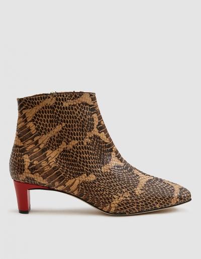 Atp Atelier Clusia Snakeskin Embossed Ankle Boot