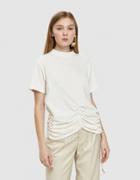 Carven Lace-up Ruched Detail T-shirt